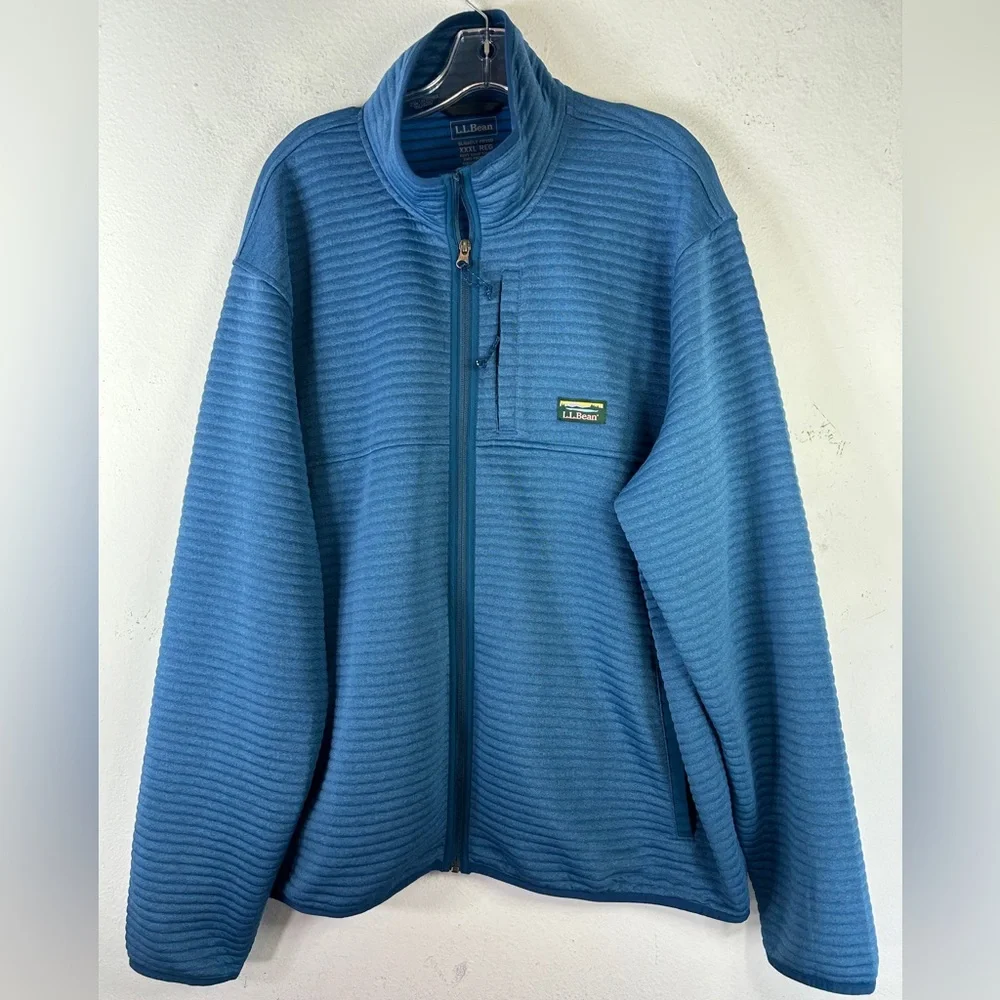 LL BEAN MENS Airlight Knit Full-Zip BLUE XXXL SLIGHTLY FITTED jacket coat quilt - Picture 11 of 12